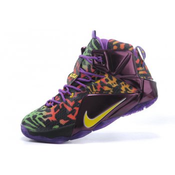 Nike LeBron 12 Leopard Purple Multi-Color Shoes